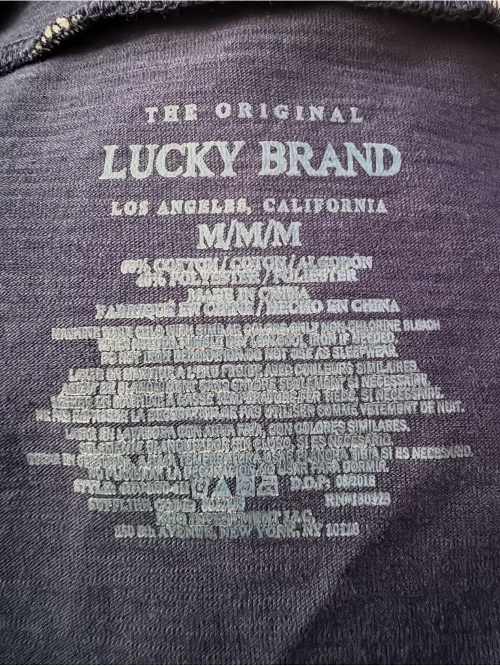 NWT Lucky Brand Girls Graphic Tee Boho Retro Chic Navy V-Neck Short Sleeve Top M - Picture 3 of 3
